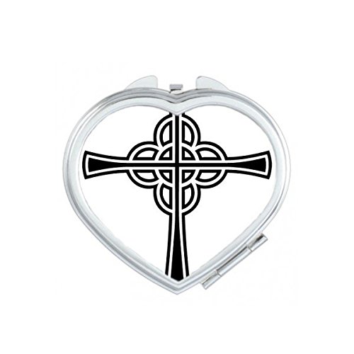 Miroir chrétien de poche motif croix idée cadeau pour communion et baptême