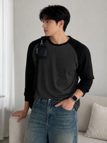 Image of Colorblock Men Round Neck Multicolor T-Shirt