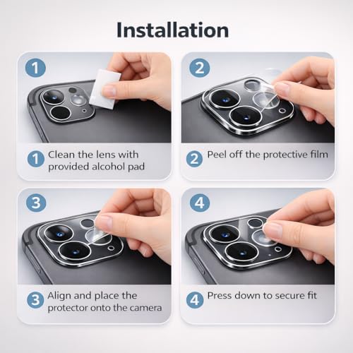 Image of Mizi 3 Pack Camera lens protector for iPad Pro 11 & 13 Inch (M4 2024, M5 2025) 9H Hardness, Ultra HD, Anti-Scratch, Case Friendly [Does not Affect Night Shots]