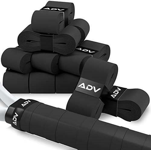 ADV Tennis Racket Grip Tape - Dry FeltTac Ultra Absorbent Tennis Grip Tape with Exclusive Material for High Velvety Comfort - Pro Tested & Designed Tennis Overgrips - 12 Pack