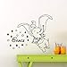 WERWN Dumbo Sticker Mural éléphant nom personnalisé Citation Vinyle Autocollant Maison garçon Fille Affiche bébé pépinière décoration Art Mural
