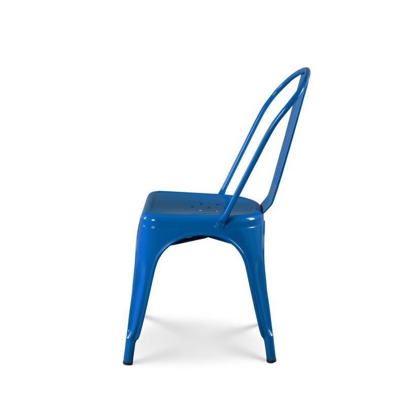 Kosmi - Chaise en métal Bleu Style Industriel - Finition Brillant | Style industriel, Finition brillant