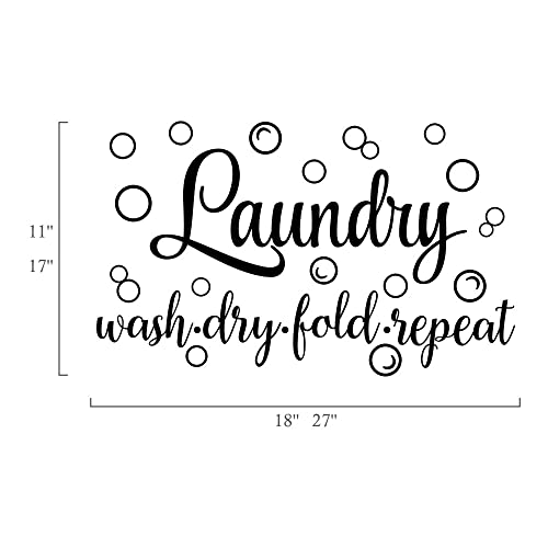 Laundry Bubble Decal Quote Sticker Cute Laundry Signs Wall Hint Lettering Vinyl Art Decor Wash Dry Fold Repeat #TOP4