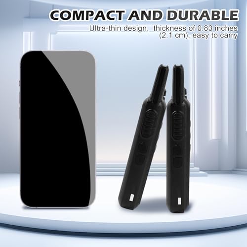 Voopon Rechargeable Walkie Talkies for Adults 22 FRS Channels Two-Way Radios with Earpieces Long Range VOX Mini Transceivers for Business Company USB Charger for Camping Hiking Church Shop (2 Pack)