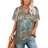 Amy Grant T Shirt V Neck Short Sleeve Women Shirt Basic Printed Fresh Tee L