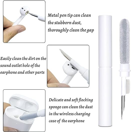 Image of Brain Freezer 5-in-1 Multi-Function Laptop Cleaning Brush /Keyboard Cleaning kit /Gadget Cleaning kit Gap Duster Key-Cap Puller for Laptop, Keyboard and Earphones (White)
