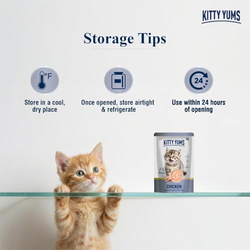Image of Kitty Yums Kitten Wet Mousse 80g | Chicken | Rich in Protein | Promotes Hydration & Easy to Digest | Grain Free | No Artificial Flavours | Packed with Essential Vitamins & Antioxidants