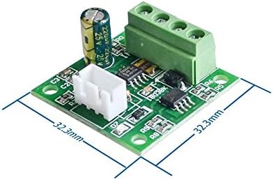 DollaTek 1803BW DC PWM Motor Speed Controller module with dimensions indicated as 32.3mm by 32.3mm.