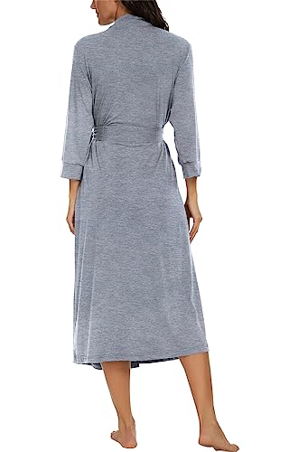 Image of VINTATRE Women Robes Long Knit Bathrobe Lightweight Soft Bath Robe with Pockets