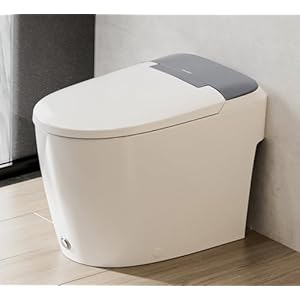CASTA DIVA CD-W10V Non-electric Elongated Bidet Toilet for Bathroom, Built-in Air Pressure-Assisted System for Power Flush,Footkick Flush,Soft Open and Close, 1.0GPF
