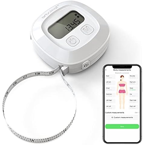 arboleaf Digital Body Measuring Tape, 60in Body Tape Measure, Bluetooth Measuring Tape for Body Measurements, Body Measurement Tape for Weight Loss, Locking, Retractable Cover