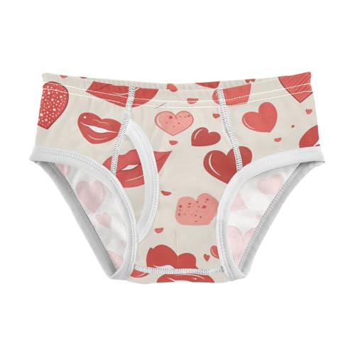 Lips Kiss Heart Pattern Love Toddler Boys' Cotton Briefs Underwear Cute Children Panties