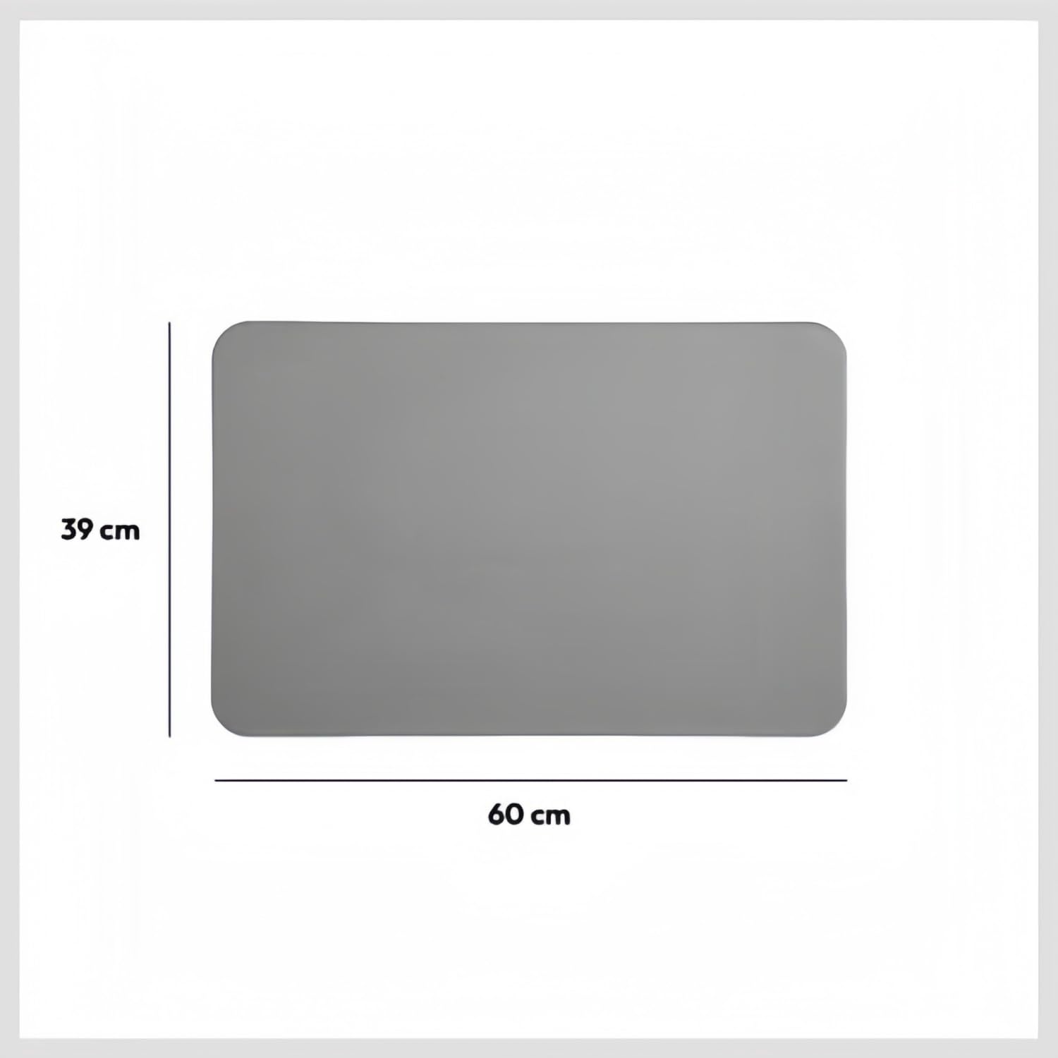 DAMDAM GO Alfombra de Diatomita 39x60cm Gris, Roca Natural Porosa, Ligera y Rígida, Ultra Absorbente, Antideslizante, Higiénica, Contemporánea y Fácil de Limpiar