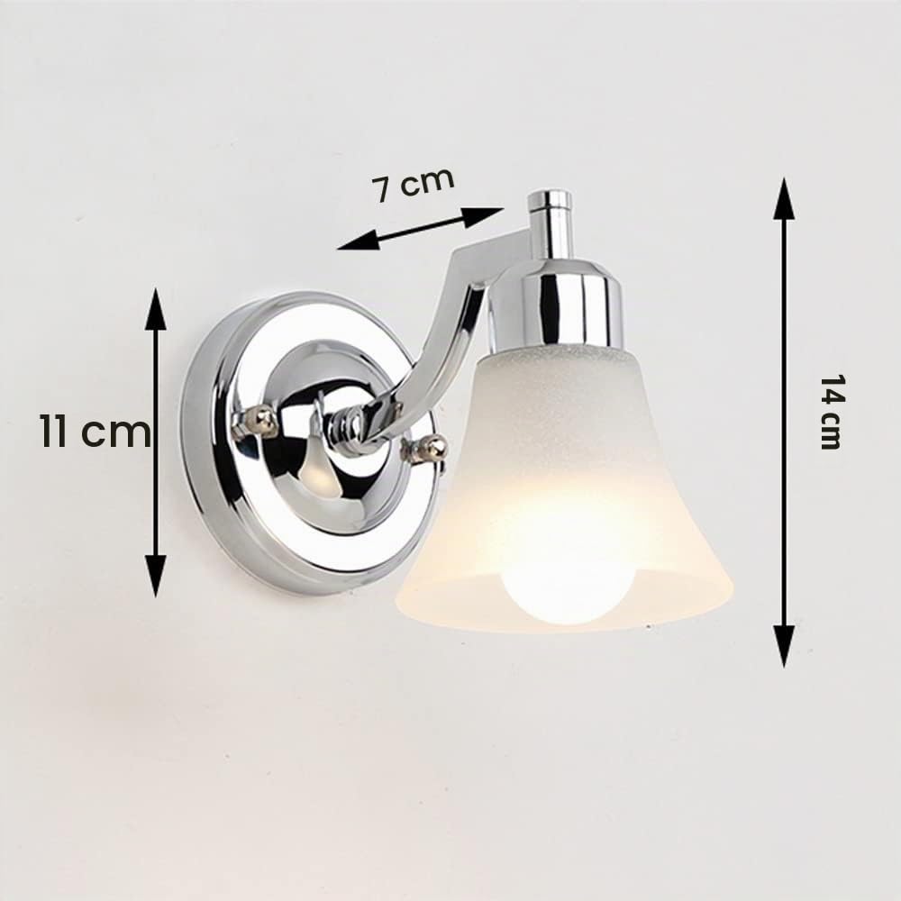 Luce frontale per specchio da bagno, applique da parete in acciaio inossidabile cromato con paralume in vetro opaco, lampada da parete moderna a LED, applique per illuminazione cosmetica, lamp
