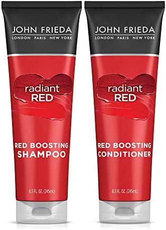 John Frieda Radiant Red Shampoo & Conditioner Bundle, Enhancing Shampoo & Conditioner, Helps Enhance Shades, with Pomegranate and Vitamin E