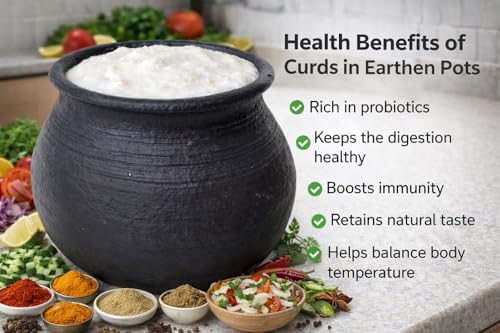 Image of Handcrafted Ecofriendly Terracotta Earthen Clay Curd /Dahi /Yoguart /Biryani Clay /Mud Cooking Pot | Dal /Mathani Handi | Mitti Yogurt Bowl for Setting /Serving (700 ML)