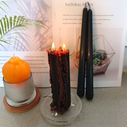 2 Pcs Clean Burn Halloween Candles for Dining Table Bedroom Party Basket - image 4