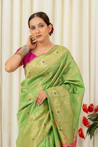 Image of Subham Women Sari Silk Cotton Kanjivaram | Soft Daily Wear Jacquard Design Saree with Blouse Piece
