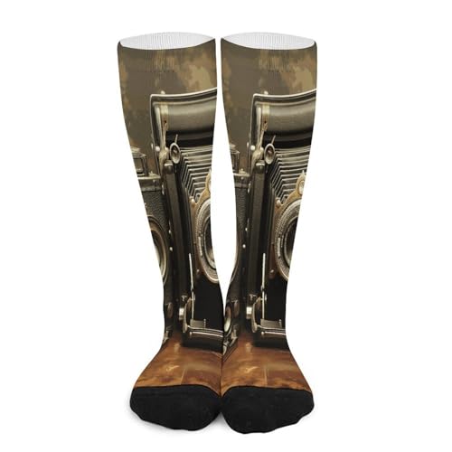 FekiLoot Old Camera Compression Socks Cozy Soft Support Socks Fashion Breathable Knee High Tube Socks for Adult
