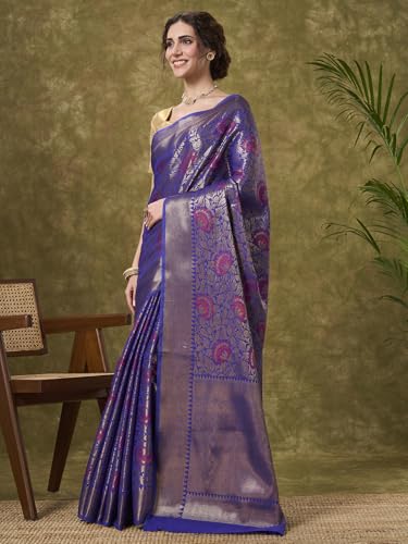 PAROKSH purple banarasi silk saree – image 6
