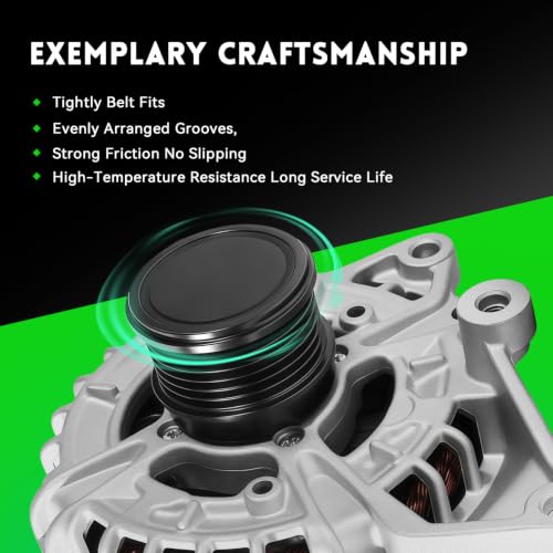 Image of 20571N Alternator 190A Compatible with 2015-2018 Mercedes-Benz W205 C300, 2016-2019 C253 GLC300, 2020 GLC350e C253, 2018-2023 Metris 2.0L, OE# 0009067703 LRA04093 0125812010