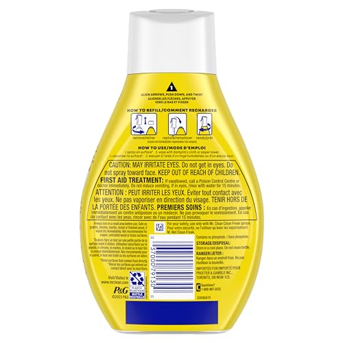 Mr. Clean Clean Freak Multi Surface Cleaning Spray, Deep Cleaning Mist Starter Kit and Refill Bundle, Lemon Zest Scent, 64 fl oz image 11