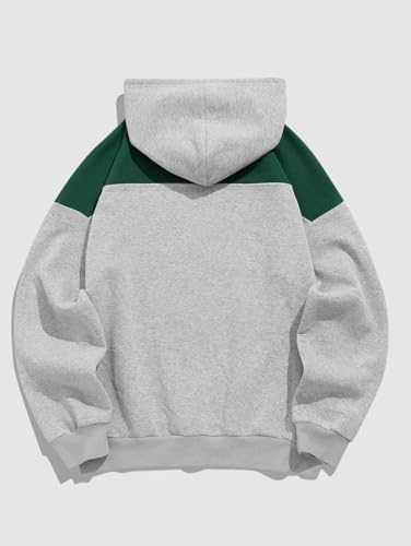 ZAFUL Men's Hooded Sweatshirt Graphic Colorblock Two Tone Fleece Lined Pullover Thermal Hoodie2