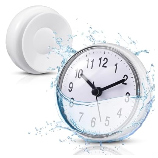 Weewooday Waterproof Bathroom Clock Small Digital White Shower Wall Clock with Easy Reading Face for Bathroom Pool Supplies(Suction Cup)