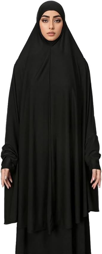 Instant Muslim Abayas with Sleeve Hijab for Women Long Shawl Full Cover Khimar Prayer Headscarf