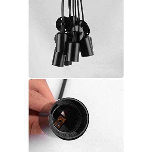 Lámpara de araña de 8 luces E27 XANAYXWJ industrial con altura ajustable para techo de comedor 2