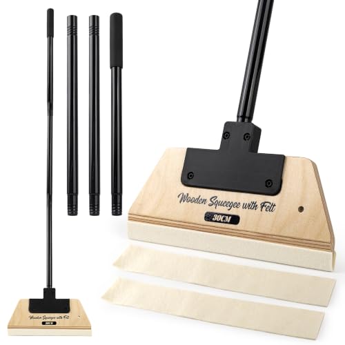 Image of Gomake 21''-50'' Long Handle Wallpaper Smoothing Tool 30CM Wooden Squeegee