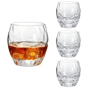 Crystal Whiskey Glasses Set of 4 – Scotch Glasses 12 OZ – Old Fashioned Bourbon Glasses – Rocks Glass for Drinking Bourbon, Cocktails, Cognac, Rum – Gifts for Men Papa…