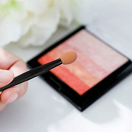 JUN-H 100 Stück Dual Ended Ovale Make up Lidschatten Bürsten Einweg Lidschatten Applikator Doppelseitige Schwammaufträger Geeignet für Frauen und Mädchen, die Täglich Make-up Verwenden
