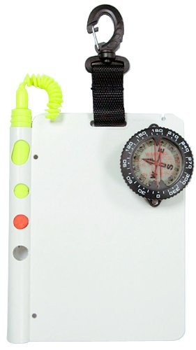 Pizarra para buceo Trident con brújula y clip rápido 6x7" miniatura 1