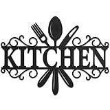 Vivegate Metal Kitchen Signs - Modern Utensil Wall Decor for Kitchen and Dining Room (KITECHEN02)
