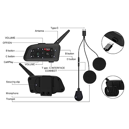 Intercomunicador V6 Pro para Capacete de Motociclistas