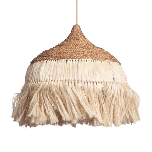 ILUZZIA Lámpara Colgante Ratán y Ramio Kempo Wari E27 Natural