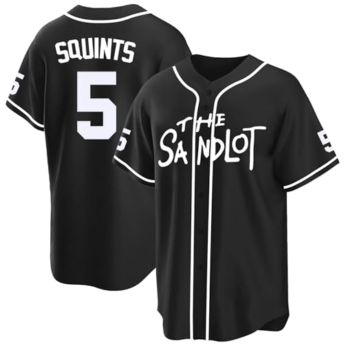 Tocament The Sandlot Baseball Jersey,#5 Squints Button Down Short Sleeve,90s Classic Breathable for...