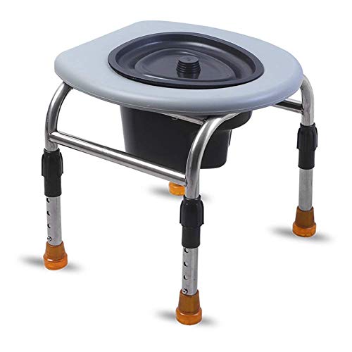 Chaise de toilette antidérapante en acier inoxydable réglable en hauteur charge 150kg