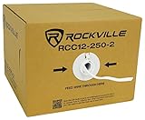 Rockville RCC12-250-2 12 AWG - Cable de altavoz CCA de 250 pies, clasificación CL2, compatible con 70 V, en pared/techo, cubierta flexible, alto número de hebras, para cine en casa y audio comercial