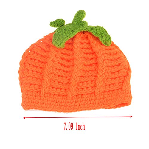 Baby Crochet Pumpkin Hat Toddler Knitted Beanie Halloween Infant Hooded Cap JHH022