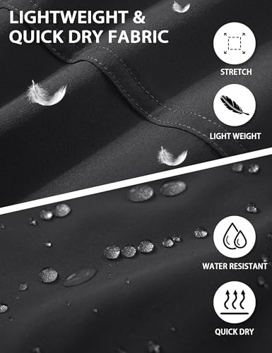 TACVASEN Hiking Trousers Mens Lightweight Running Trousers Quick Dry Sport Trousers Zip Pockets Walking Trousers Men Black - Image 5