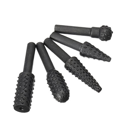 5Pcs 6mm Round Shank Rotary Rasp Set Woodworking Grinding Drill Bits Rotary File Cutter