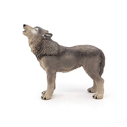 Papo -Hand-Painted - Figurine -Wild Animal Kingdom - Howling Wolf -50171 -Collectible - For Children - Suitable For Boys And Girls- From 3 Years Old #TOP3