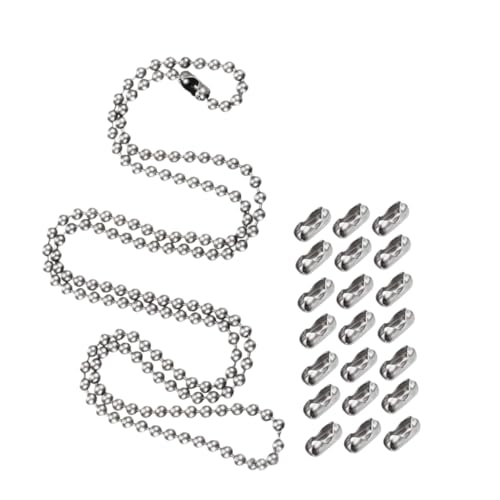 FONDOTIN 1 Juego Cadena de Esfera Inoxidable de Metros con Conectores para Diy Joyería Llaveros y Proyectos