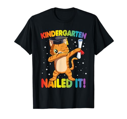 Dabbing Cat Kindergarten Nailed It Clase de graduación 2021 Camiseta