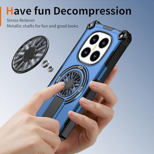 Coque Xiaomi Redmi Note 14 Pro 5G Asuwish avec protège-écran et béquille bleu - 4