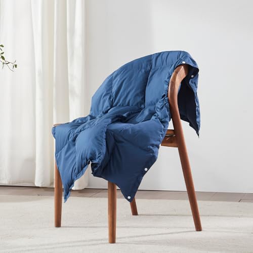 洗える 3WAY ダウンケット 【防寒・冷房対策】 年中大活躍 羽毛肩当て 羽毛ひざ掛け 腰巻スカート ダウン80% 軽くて暖か 便利なポーチ付き 敬老 プレゼント ギフトに最適 (ネイビー)