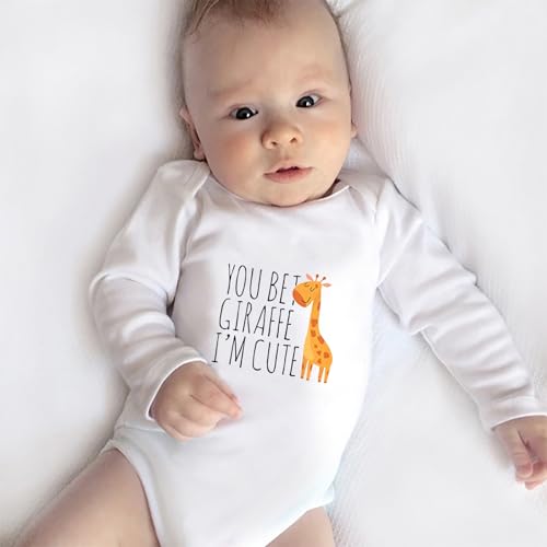 You Bet Giraffe I'm Cute Baby Outfit Long Sleeve Funny Cute Baby Clothes4