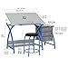 SD STUDIO DESIGNS 2 Piece Comet Craft Table | Angle Adjustable Top and Stool | Blue/Spatter Gray